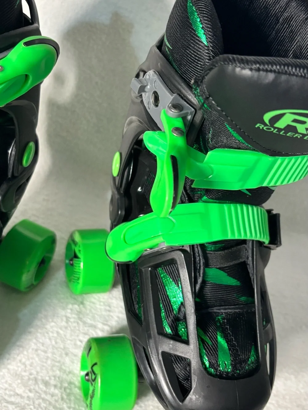 Roller Derby Kids Quad Roller Skates - Black with Green Accents